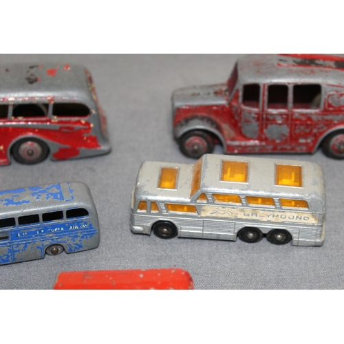 661 - A Collection Of Vintage Dinky & Lesney Buses /Coaches