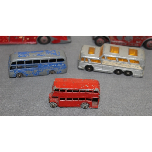 661 - A Collection Of Vintage Dinky & Lesney Buses /Coaches