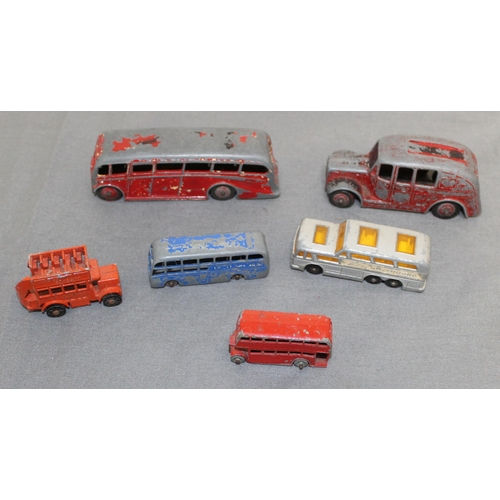 661 - A Collection Of Vintage Dinky & Lesney Buses /Coaches