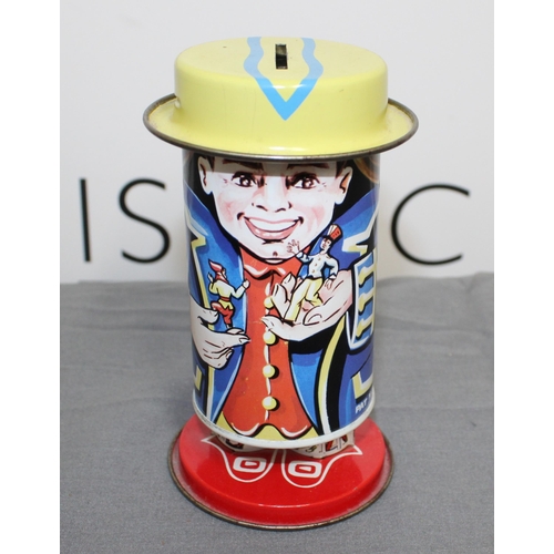 673 - Vintage Boxed Tin Gulliver Money Box