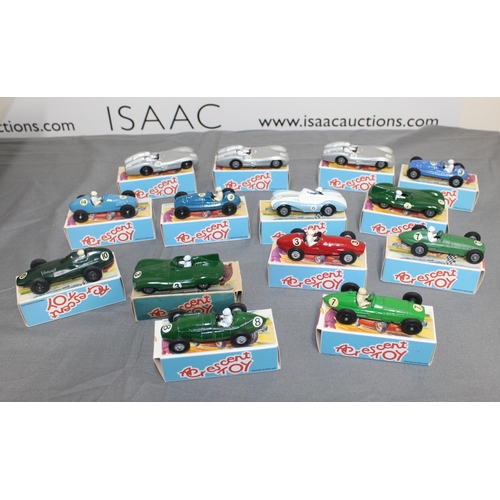 699 - Collection Of Boxed Vintage Crescent Toys Racing Cars