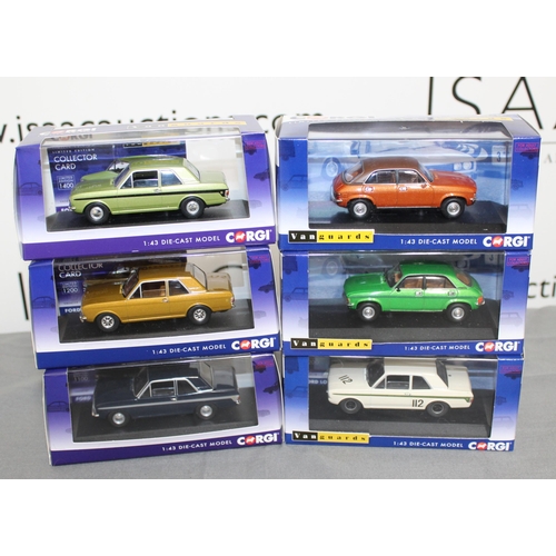 710 - Six Boxed Corgi Die Cast Vanguard Model Cars