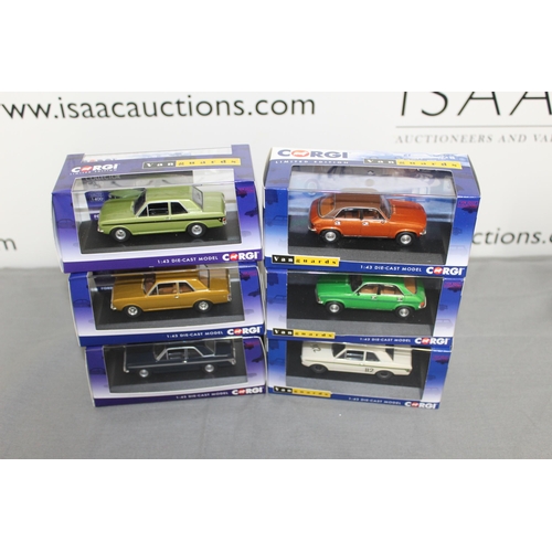 710 - Six Boxed Corgi Die Cast Vanguard Model Cars