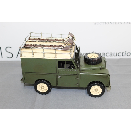 723 - Tin Plated Landrover Hardtop Safari Roof Boxed