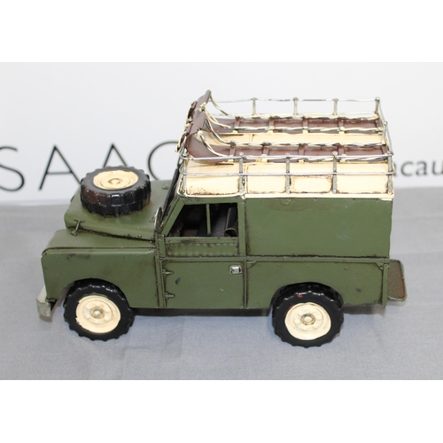 723 - Tin Plated Landrover Hardtop Safari Roof Boxed