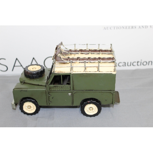 723 - Tin Plated Landrover Hardtop Safari Roof Boxed