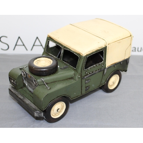 730 - Lesser And Pavey Tin Plated Model Landrover
Length 27cm