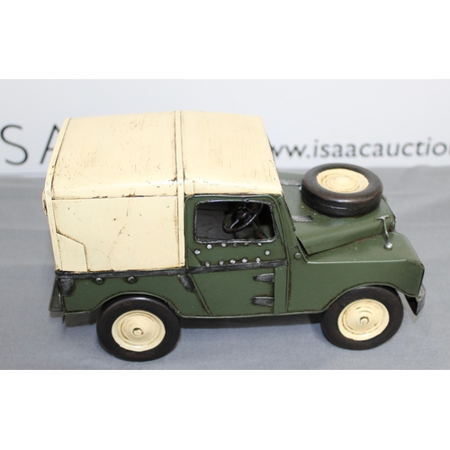 730 - Lesser And Pavey Tin Plated Model Landrover
Length 27cm