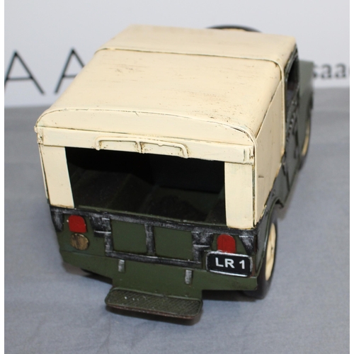 730 - Lesser And Pavey Tin Plated Model Landrover
Length 27cm