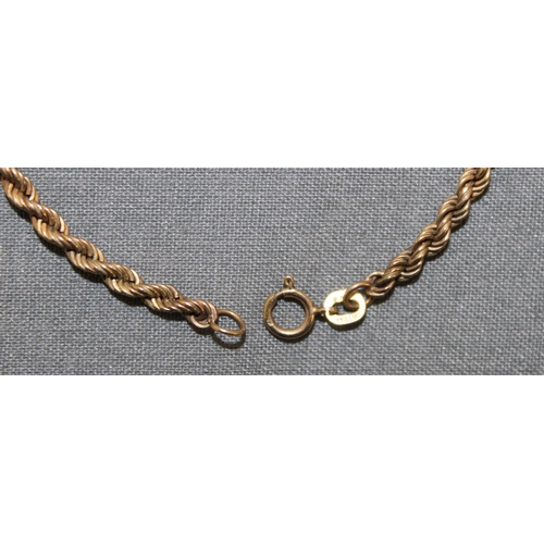 504 - Stamped 375 Italy Gold Rope Bracelet 
Weight-1.76g