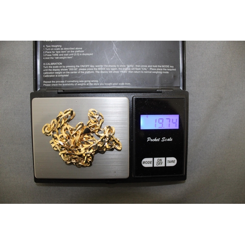 513 - Stamped 375 Gold Curb Necklace 
Weight-19.74g