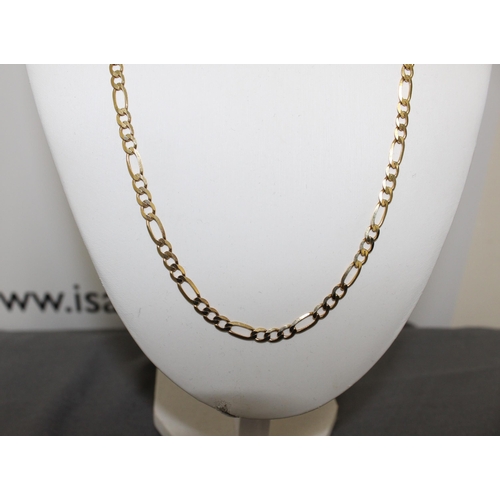 514 - Stamped 9KT Gold Figaro Necklace Stamped 375 Clasp
Weight-11.67g