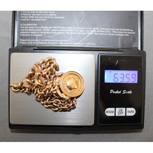 515 - Stamped 375 Every Link & Fob Gold Curb Link Chain
Total Weight-63.59g