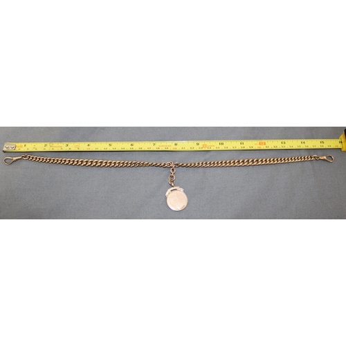 515 - Stamped 375 Every Link & Fob Gold Curb Link Chain
Total Weight-63.59g