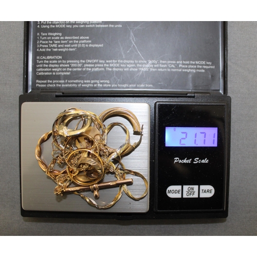 521 - Mixed Gold Scrap Items
Total Weight-21.71g