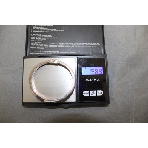 408 - Stamped 925 Silver Bangle
Weight-19.89g
In A Box
All Proceeds Go To Charity