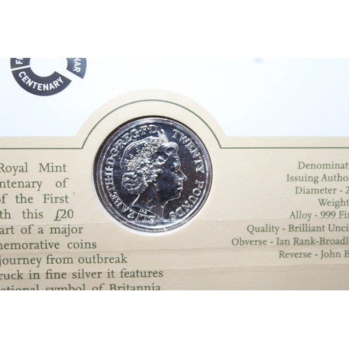 283 - The Royal Mint Outbreak 2014 UK £20 Fine Silver Coin Sealed