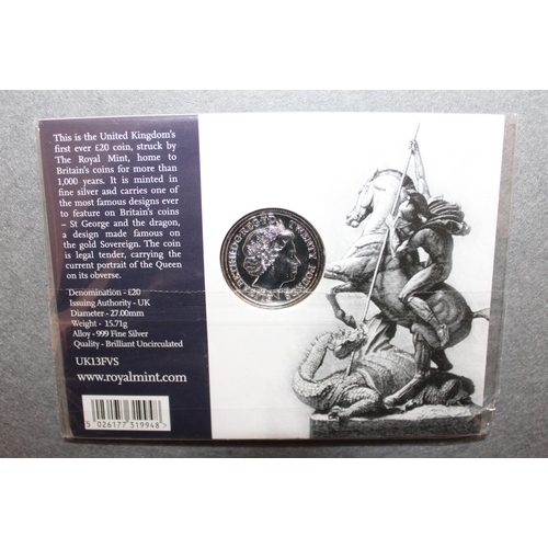 218 - The Royal Mint Timeless First George The Dragon 2013 UK Fine Silver Coin Sealed