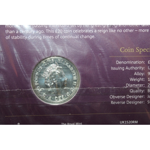 233 - The Royal Mint The Longest Reigning Monarch 2015 UK £20 Fine Silver Coin Sealed Pack