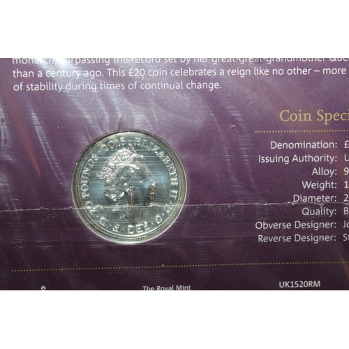 235 - The Royal Mint The Longest Reigning Monarch 2015 UK £20 Fine Silver Coin Sealed Pack