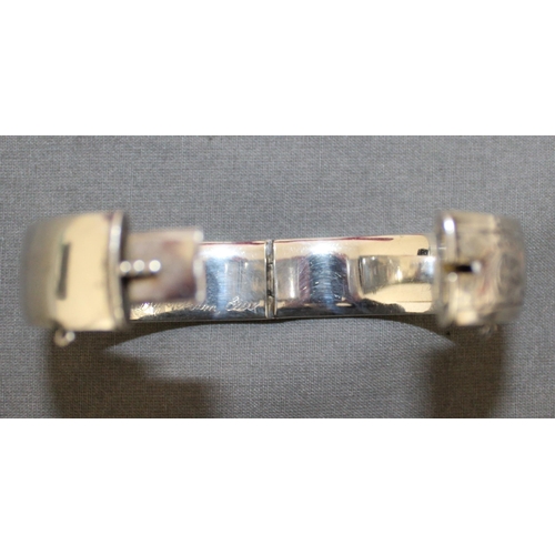 417 - Silver Hallmarked Ladies Bangle Marked GJ LD