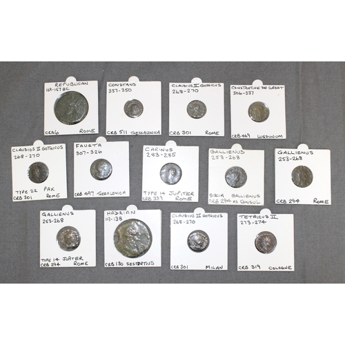 70 - A Collection Of 13 Roman Coins