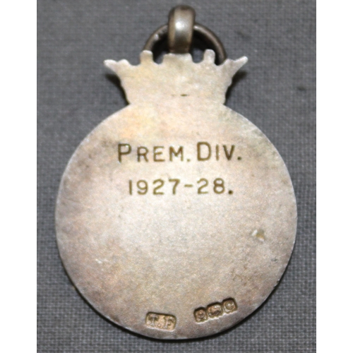 428 - Silver Hallmarked Football League Fob