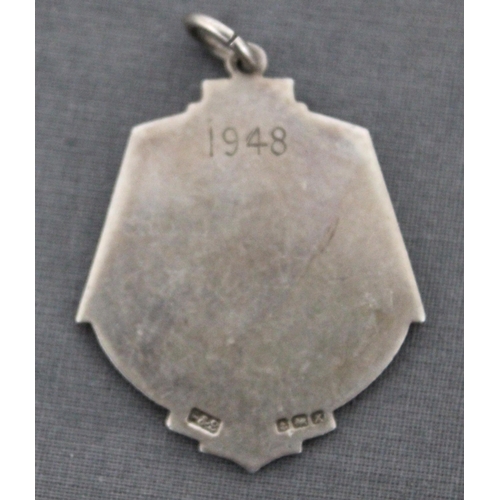 436 - Silver Hallmarked Melody Maker Band Contest Winner Badge 1948 Fob