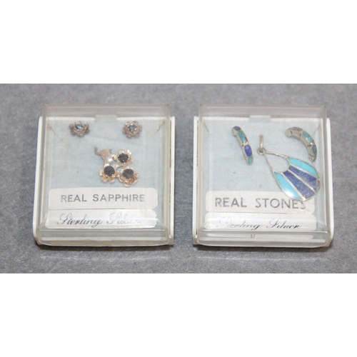 447 - Two Boxed Silver Earrings With Pendants