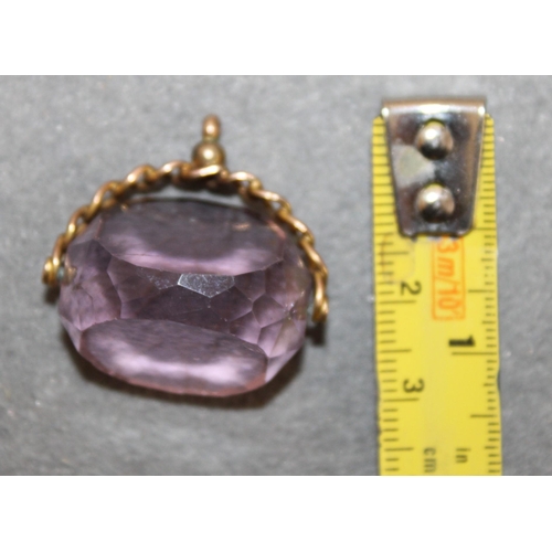 532 - 9ct Gold Amethyst Stone Pendant Total Weight-11.85g