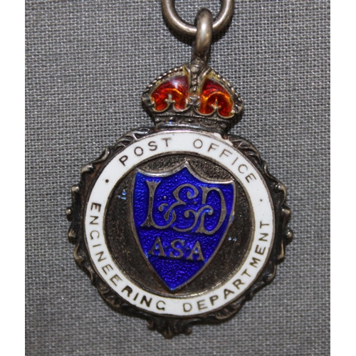 458 - Silver Hallmarked Enamelled Fob