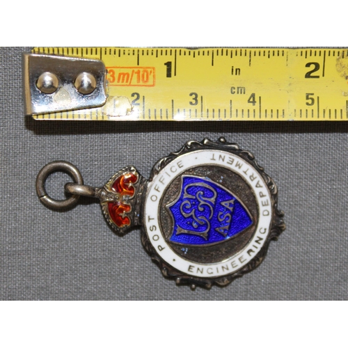 458 - Silver Hallmarked Enamelled Fob