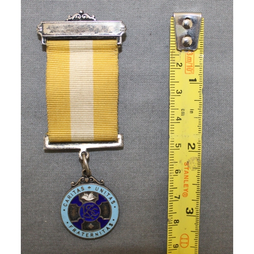 465 - Silver Hallmarked Enamelled Masonic Medal