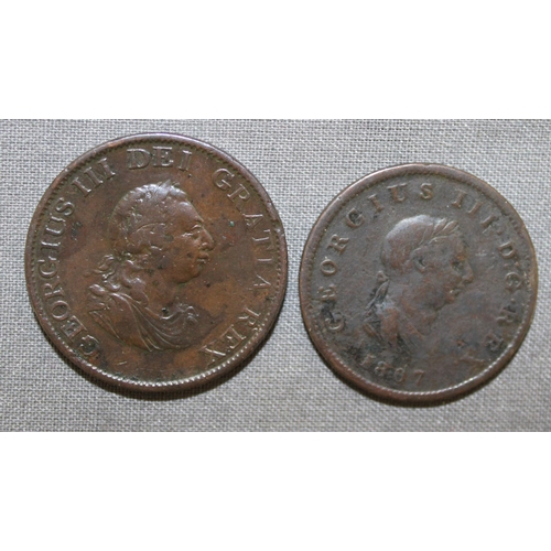 306 - Early George Half Pennies -  One  Dated 1799  And One 1807.