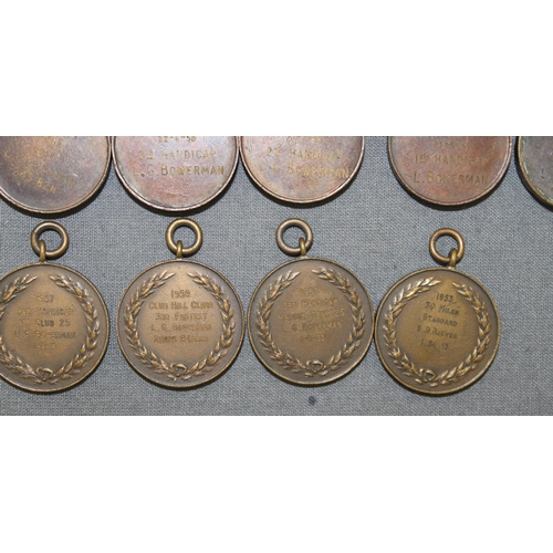 79 - 8 Enamelled Tricycle Association Fobs And 5 Enamelled  Charlotteville Cycling Club Fobs