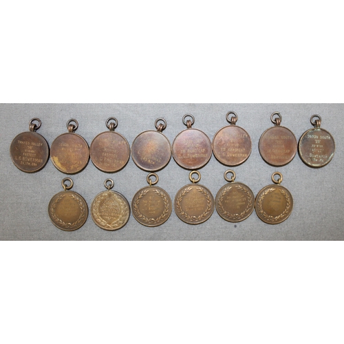 79 - 8 Enamelled Tricycle Association Fobs And 5 Enamelled  Charlotteville Cycling Club Fobs