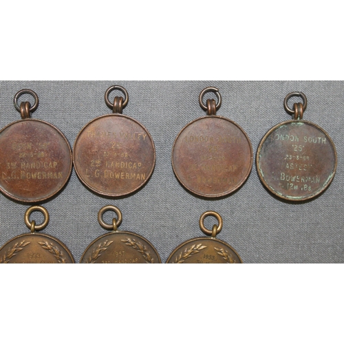 79 - 8 Enamelled Tricycle Association Fobs And 5 Enamelled  Charlotteville Cycling Club Fobs