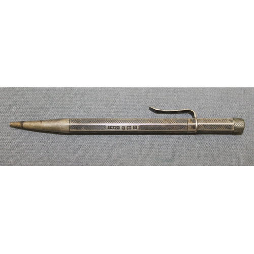 485 - Silver Hallmarked Pencil Engraved  L.W.E