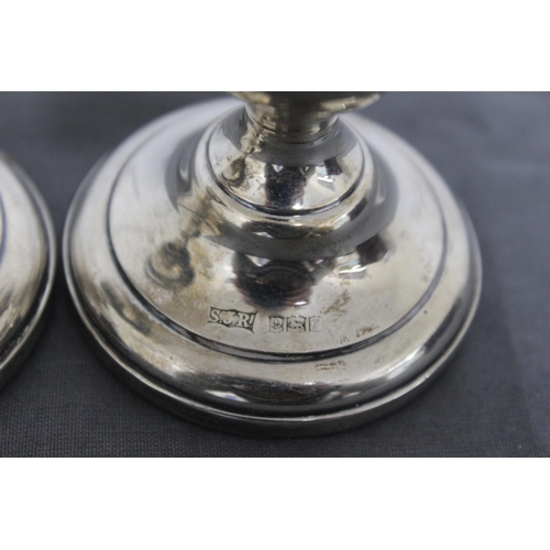 487 - Pair Of Silver Hallmarked Candle Stick Holders
Height 6cm