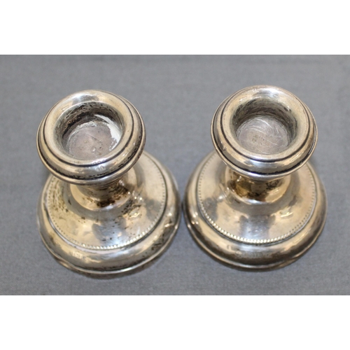 489 - Pair Of Silver Hallmarked Candle Stick Holders
Height 6.5cm