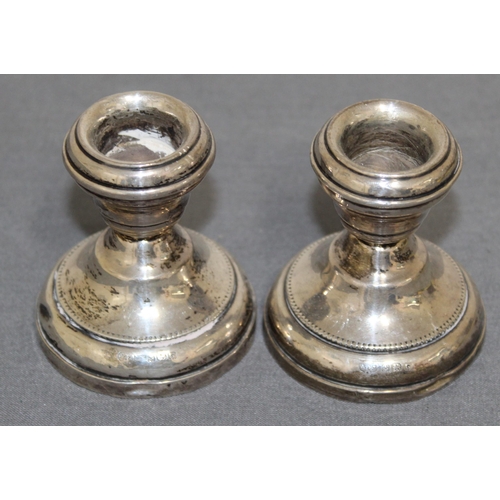 489 - Pair Of Silver Hallmarked Candle Stick Holders
Height 6.5cm