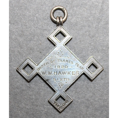 346 - Silver Hallmarked Fob 1920