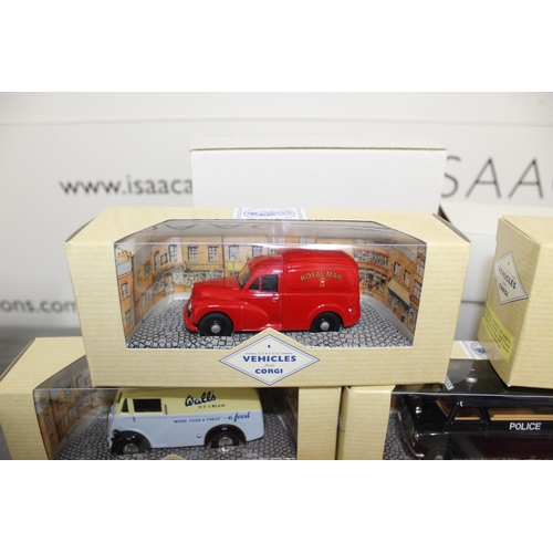 526 - The Corgi Great British Van Collection With Eight Vans  And Display Plinth Boxed