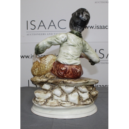 54 - A Capodimonte Style figure of a Fisherman
Damage Shown In Picture
Height 33cm
Collection Only