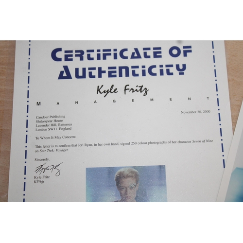 57 - Signed Star Trek Voyager Jeri Ryan As Seven Nine 154/250 Photo With Certificate