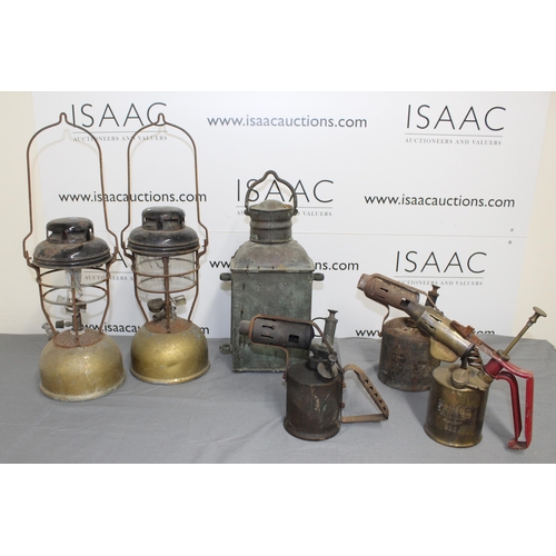 108 - A Mixed Collection Of Industrial Lamps And Blowtorches