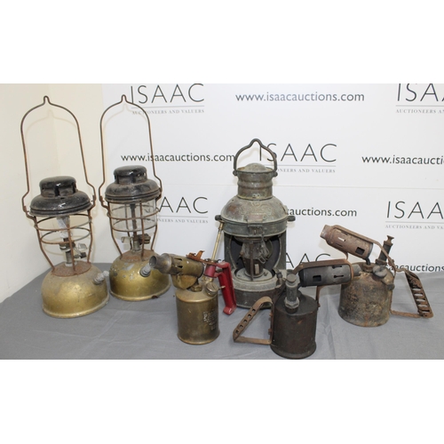 108 - A Mixed Collection Of Industrial Lamps And Blowtorches