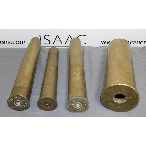 135 - Four Artillery Shell Casings 
Tallest 37.5cm