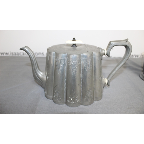 385 - A Collection Of Silverware Teapot Made By F E Spillar And Tankard Made By Nappin And Webb