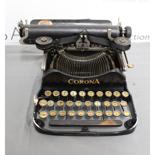 60 - Antique/Vintage Corona Folding Typewriter In Original Case
Untested